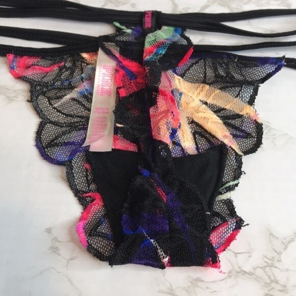 Victoria’s Secret PINK sexy lace colorful thong panty size small - Picture 5 of 8